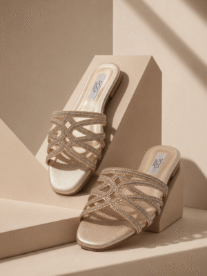 POG 1504 GOLD DIAMANTE AFTER PARTY EMBELLISHED SLIPPERS